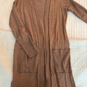 Time and Tru Tan Open Front Cardigan